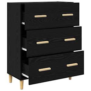 Servírovací skříň Černý dub 69,5 x 34 x 90 cm kompozitní dřevo - obrázek 5