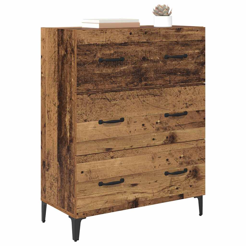 vidaXL Dressoir Oud hout 34 x 69,5 x 90 cm Bewerkt hout