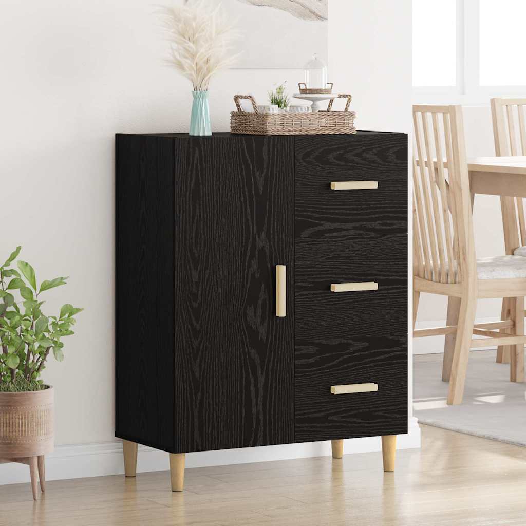 vidaXL Bufet cu sertar Stejar negru 34 x 69.5 x 90 cm Lemn compozit