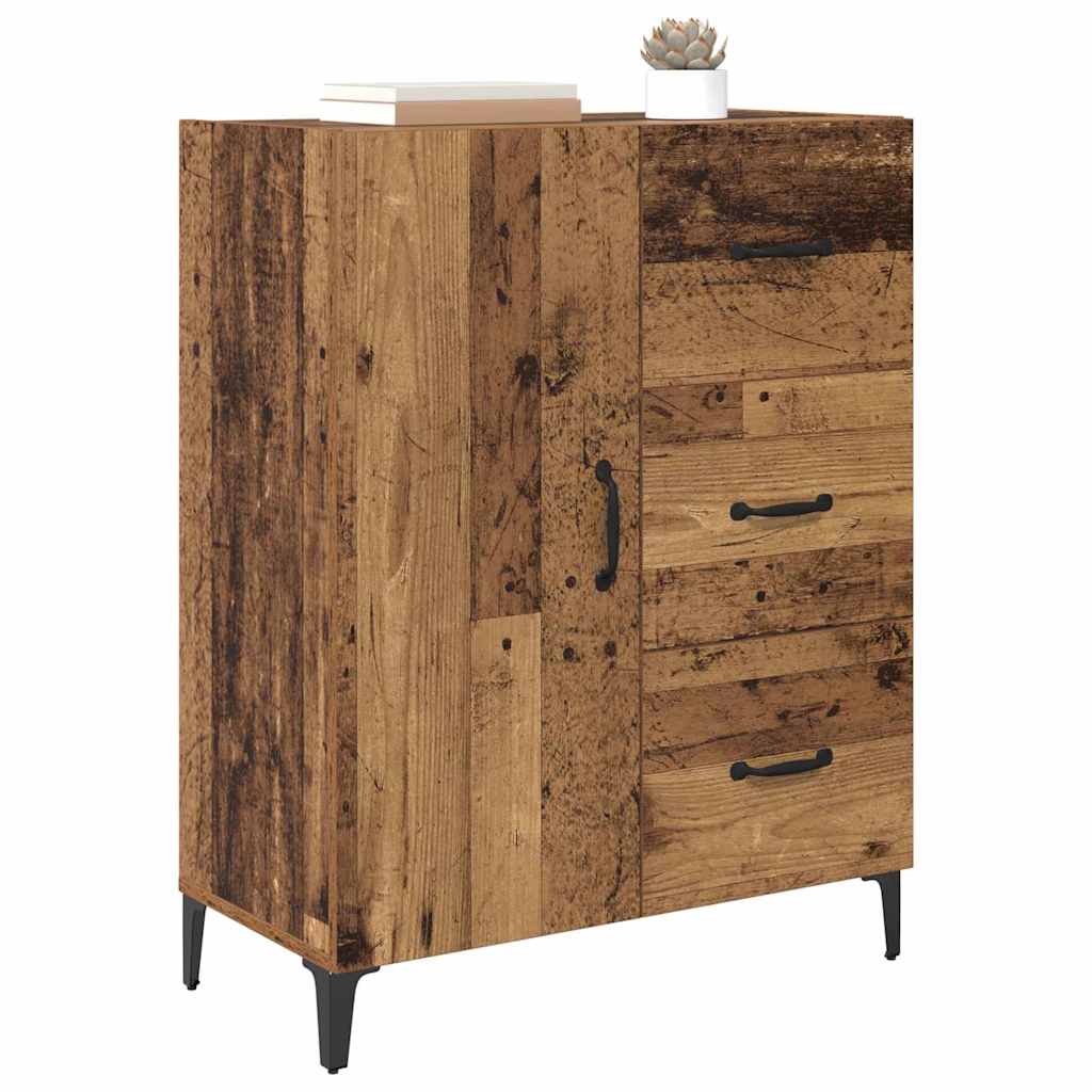 vidaXL Dressoir met lade Oudhout 69,5 x 34 x 90 cm Bewerkt hout