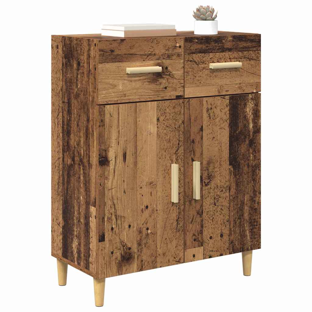 vidaXL Dressoir met lade Oud hout 34 x 69.5 x 89 cm Bewerkt hout