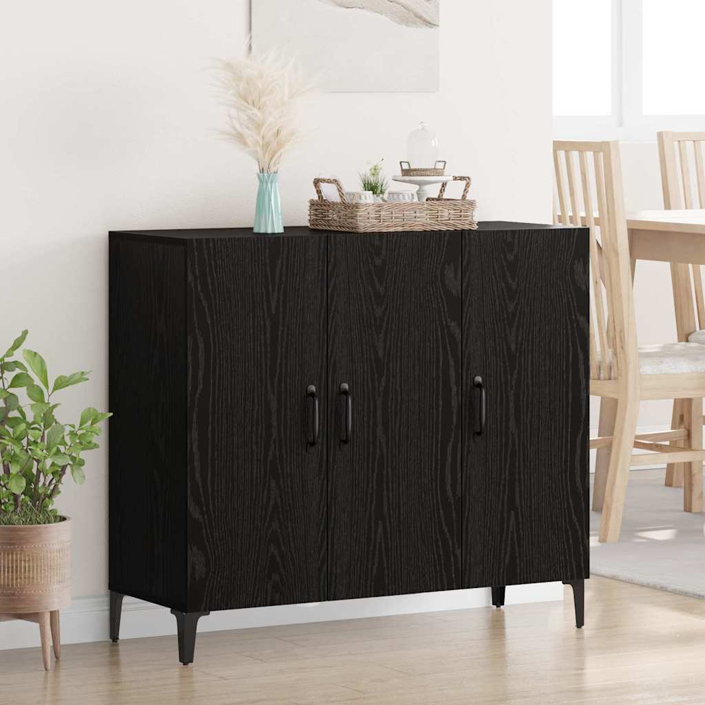 vidaXL Bufet Stejar negru 34 x 90 x 80 cm Lemn compozit
