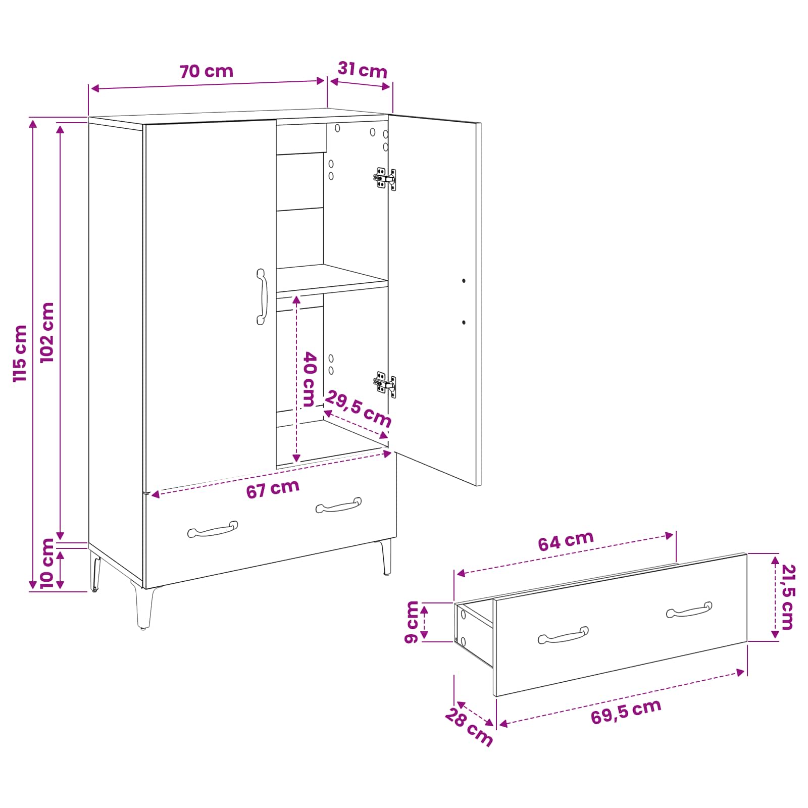 Highboard size guide