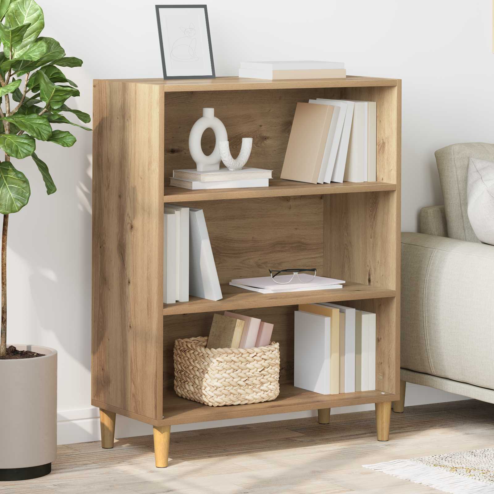 vidaXL Bufet Stejar Artizanal 69,5 x 32,5 x 90 cm Lemn compozit