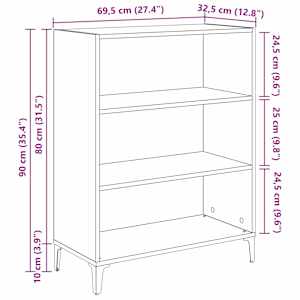 Servírovací skříň Artisanový dub 69,5 x 32,5 x 90 cm - obrázek 12