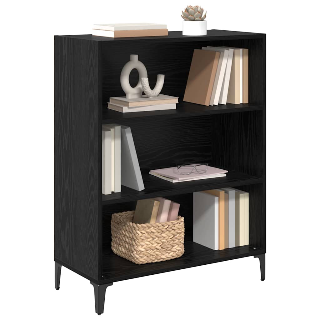 vidaXL Dressoir Zwart eiken 32,5 x 69,5 x 90 cm Bewerkt hout