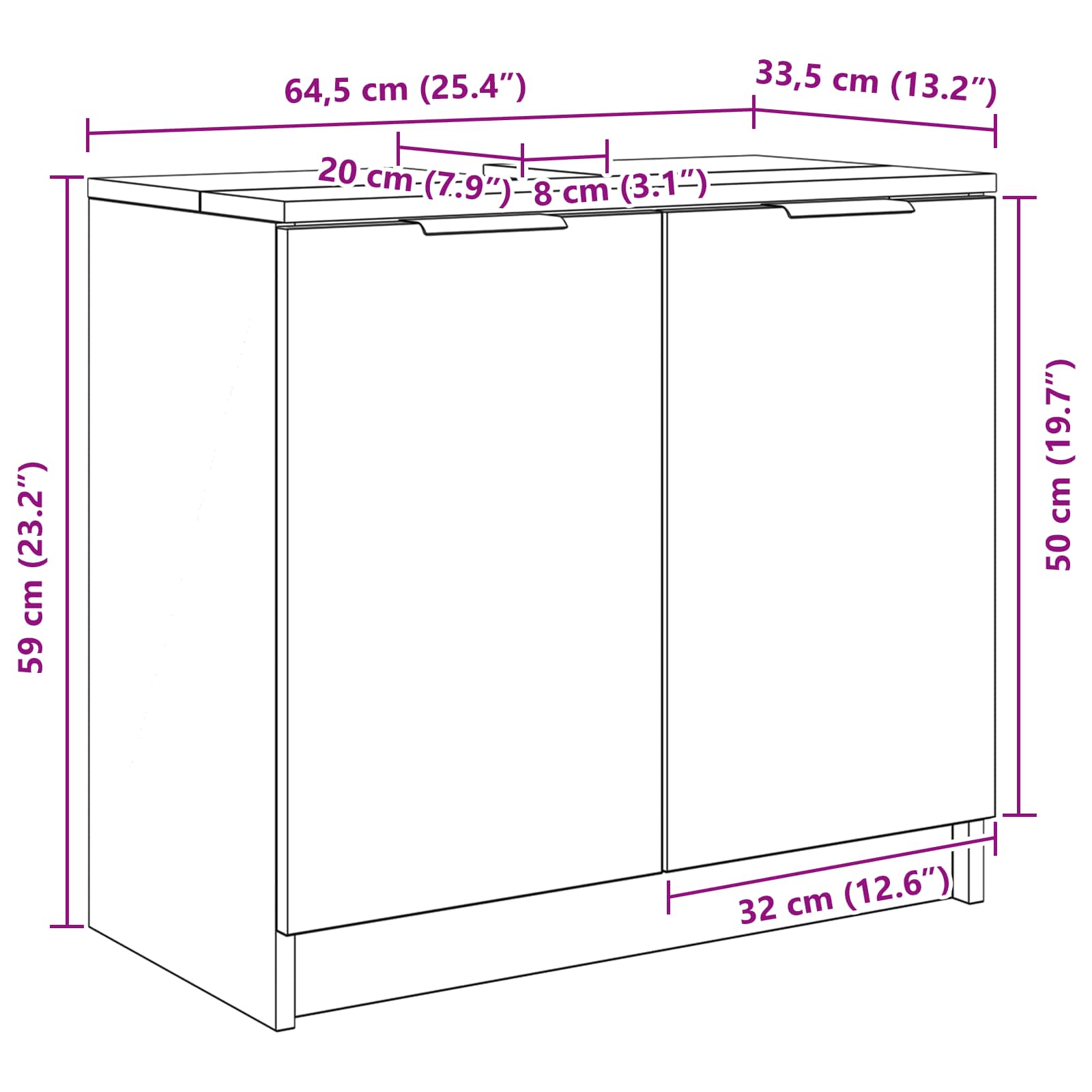 Kopalniška omarica Star les 64,5 x 33,5 x 59 cm Konstruiran les - slika 13