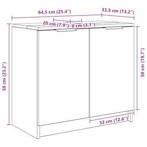 Koupelnová skříň Artisanový dub 64,5 x 33,5 x 59 cm - obrázek 14