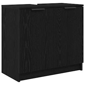 vidaXL Vannitoa kapp Must tamm 64,5 x 33,5 x 59 cm Tehispuit