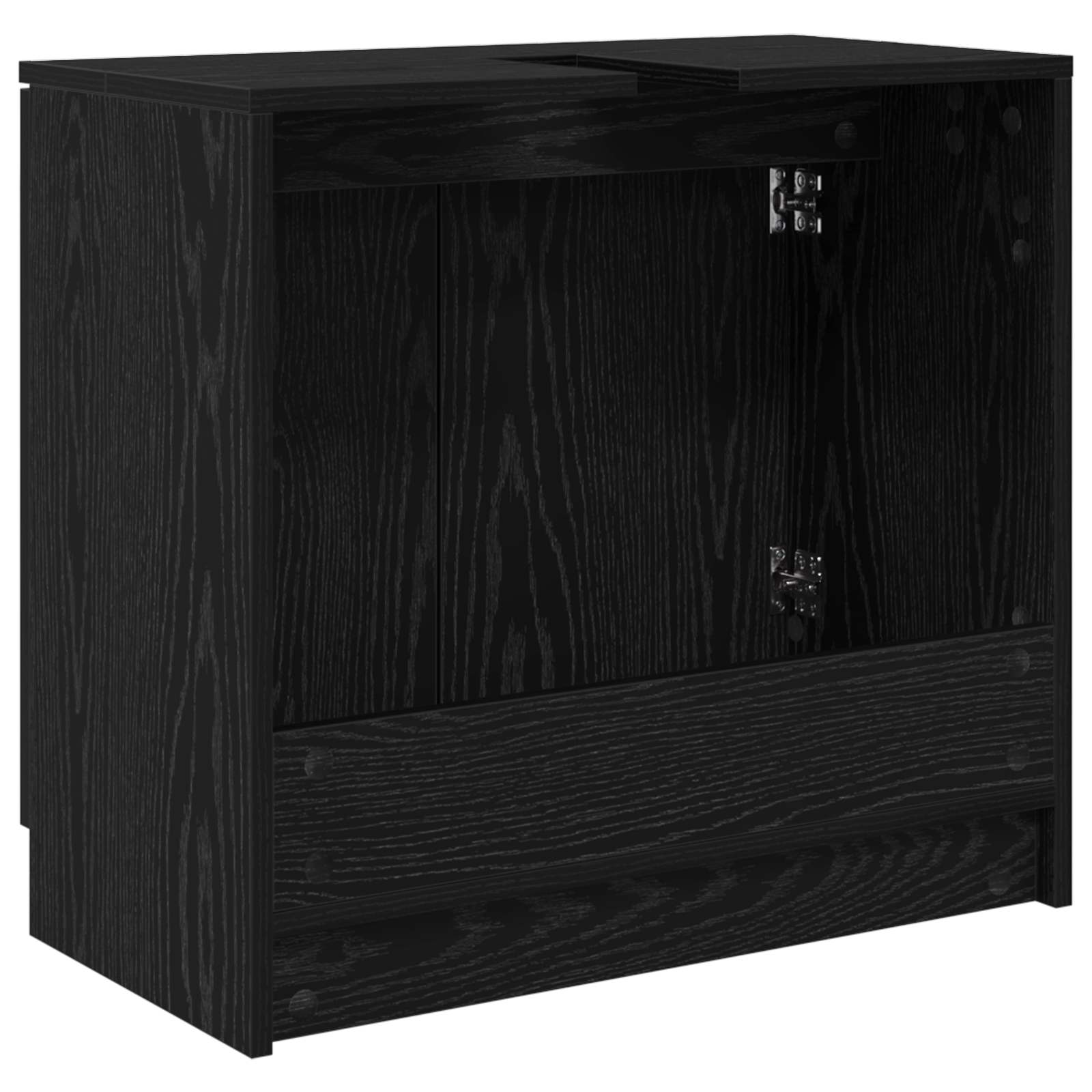 Badkamer Kast Zwart Eiken 64,5 x 33,5 x 59 cm Bewerkt hout - Afbeelding 8