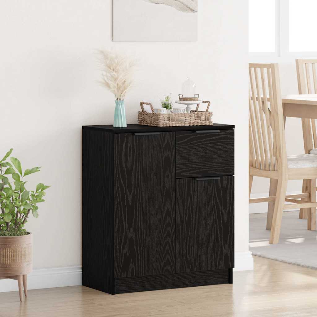 vidaXL Bufet cu sertar Stejar negru 60 x 30 x 70 cm Lemn compozit