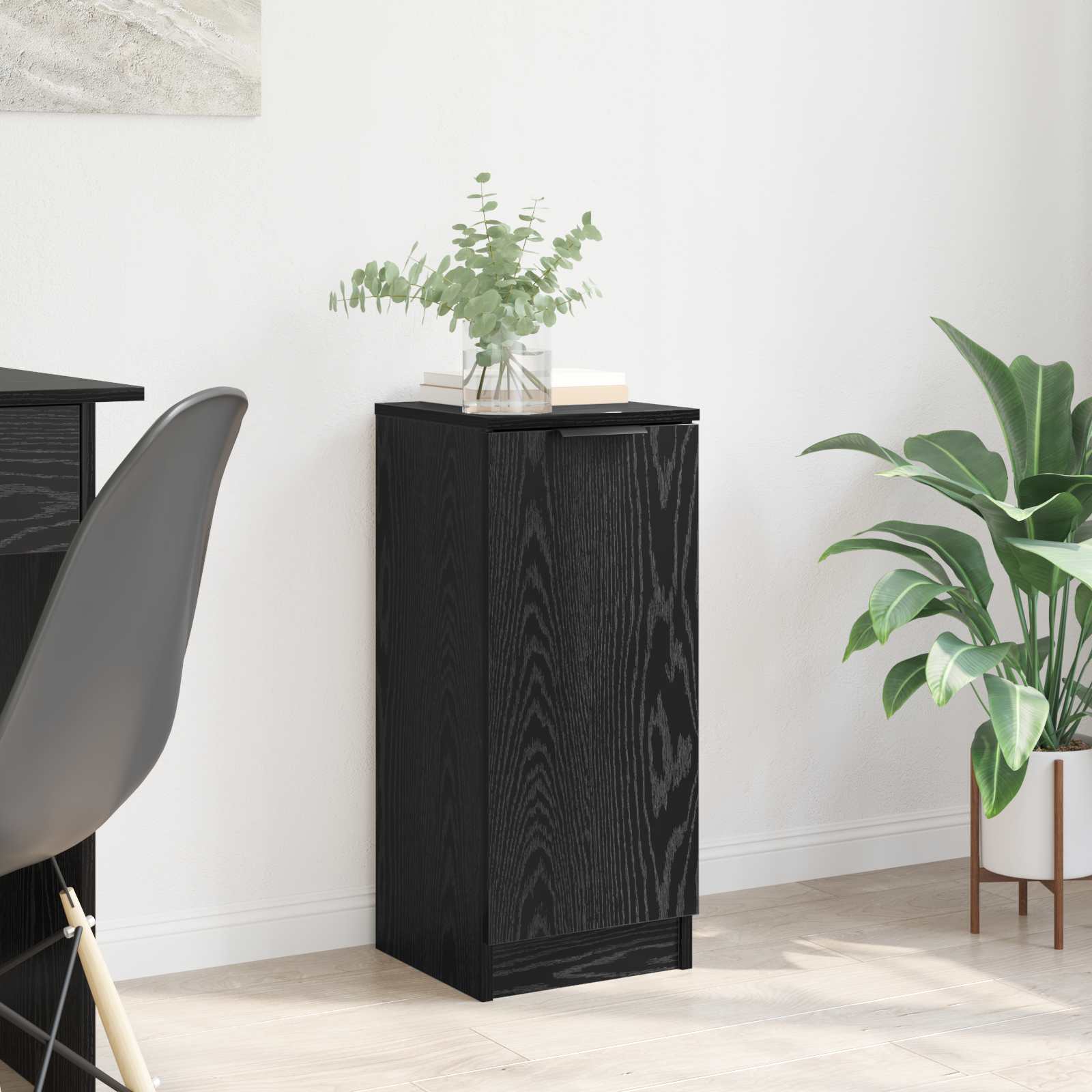 vidaXL Bufet Stejar Negru 30 x 30 x 70 cm Lemn compozit