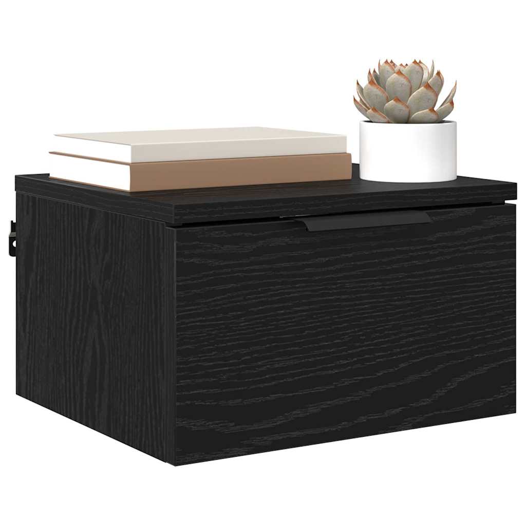 vidaXL Nachtkastje met lade Zwart eiken 34 x 30 x 20 cm Bewerkt hout