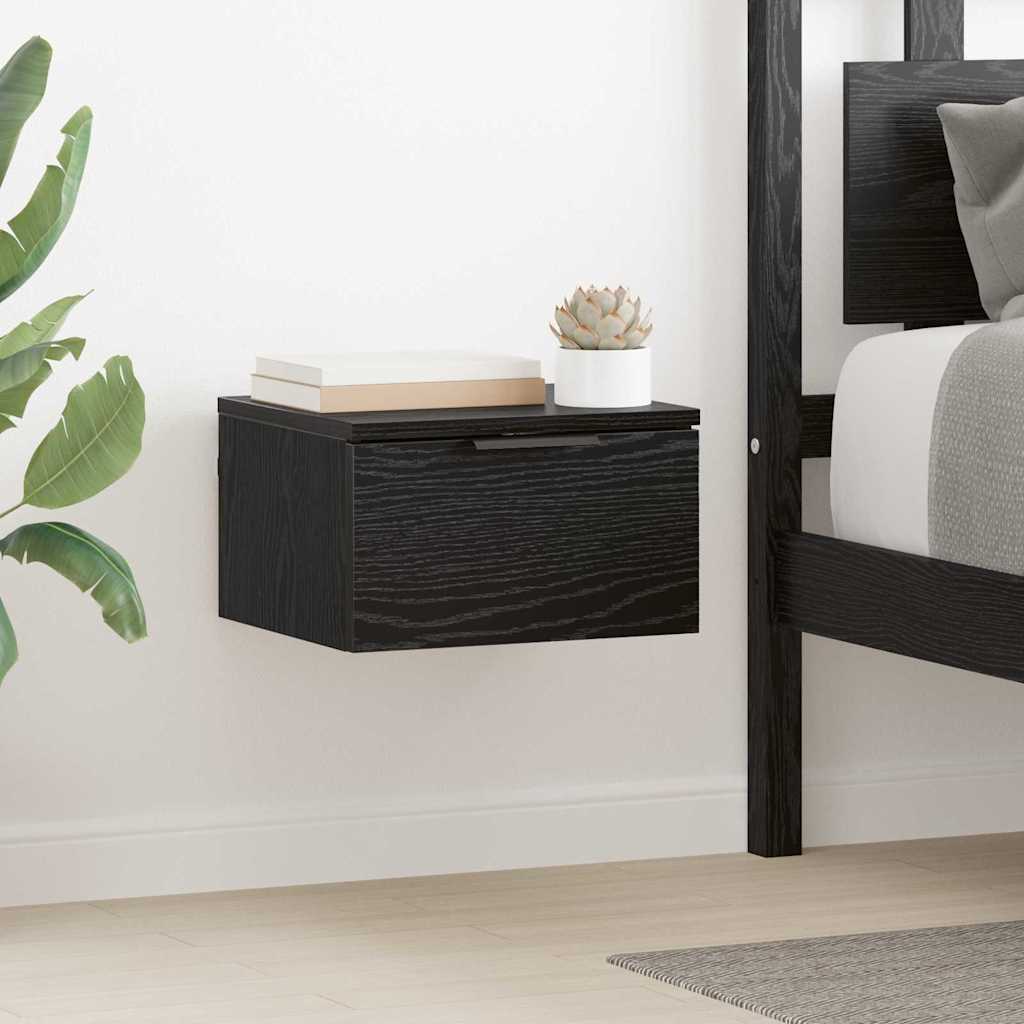 vidaXL Dulap de noapte cu sertar 2 pcs Stejar negru 34 x 30 x 20 cm