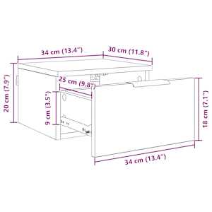 Noční skříňka 2 pcs Černý dub 34 x 30 x 20 cm kompozitní dřevo - obrázek 14