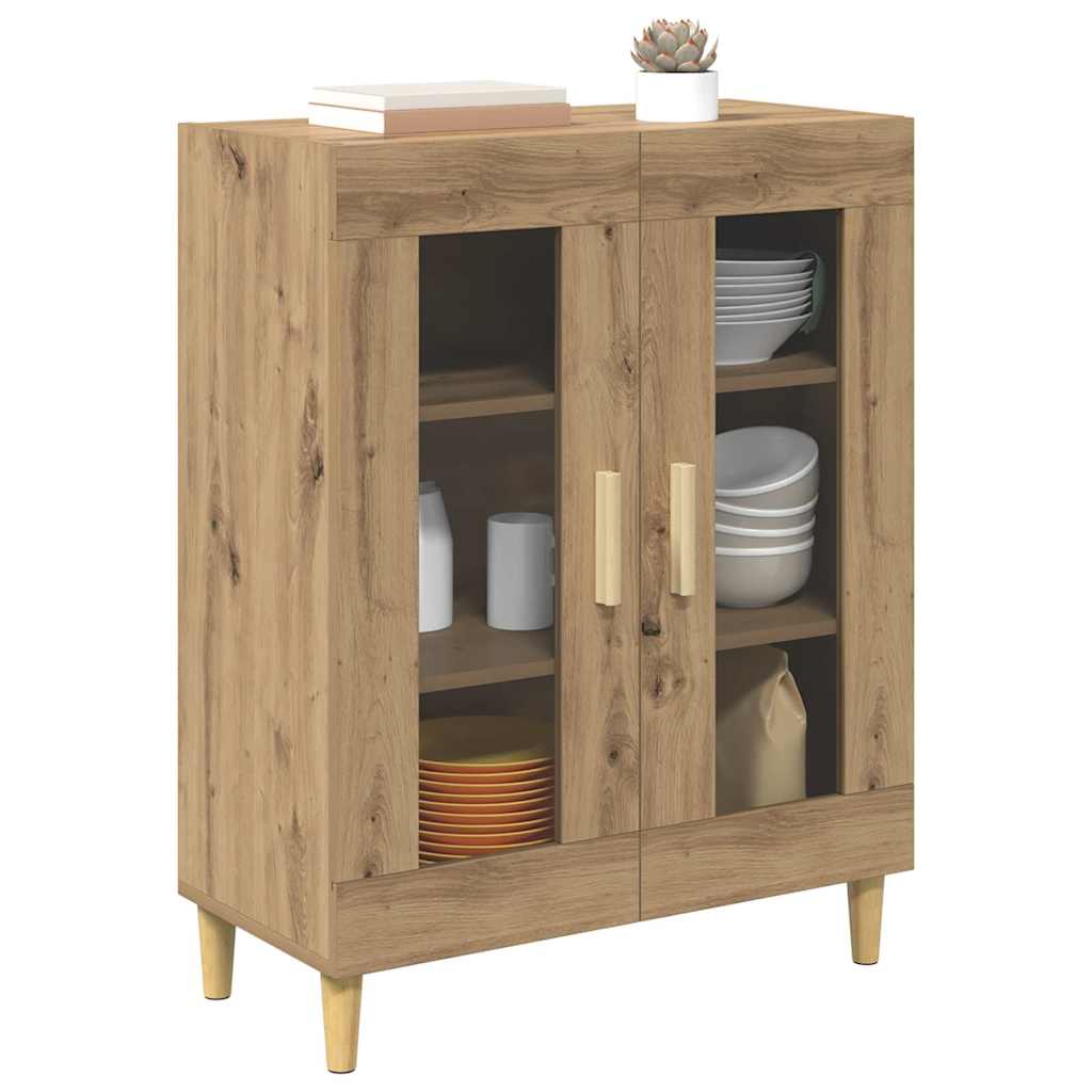 vidaXL Dressoir Artisan Eiken 69,5 x 34 x 90 cm Bewerkt hout