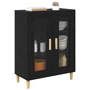 Servírovací skříň Černý dub 69,5 x 34 x 90 cm kompozitní dřevo - obrázek 3