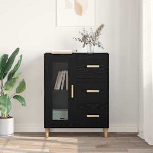 Servírovací skříň Černý dub 69,5 x 34 x 90 cm kompozitní dřevo - obrázek 4