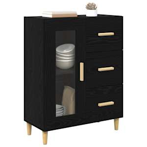 Servírovací skříň Černý dub 69,5 x 34 x 90 cm kompozitní dřevo - obrázek 3