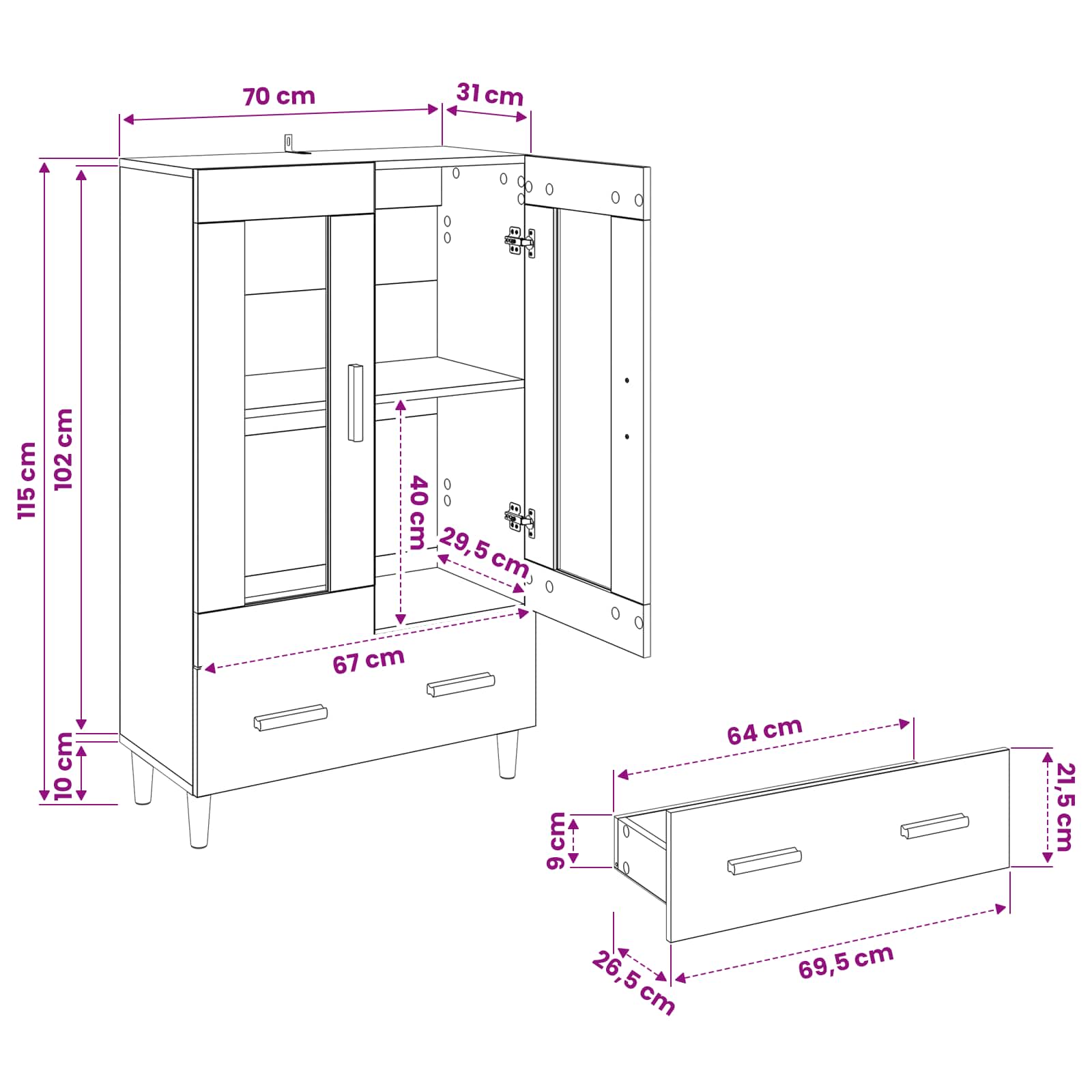 Highboard size guide