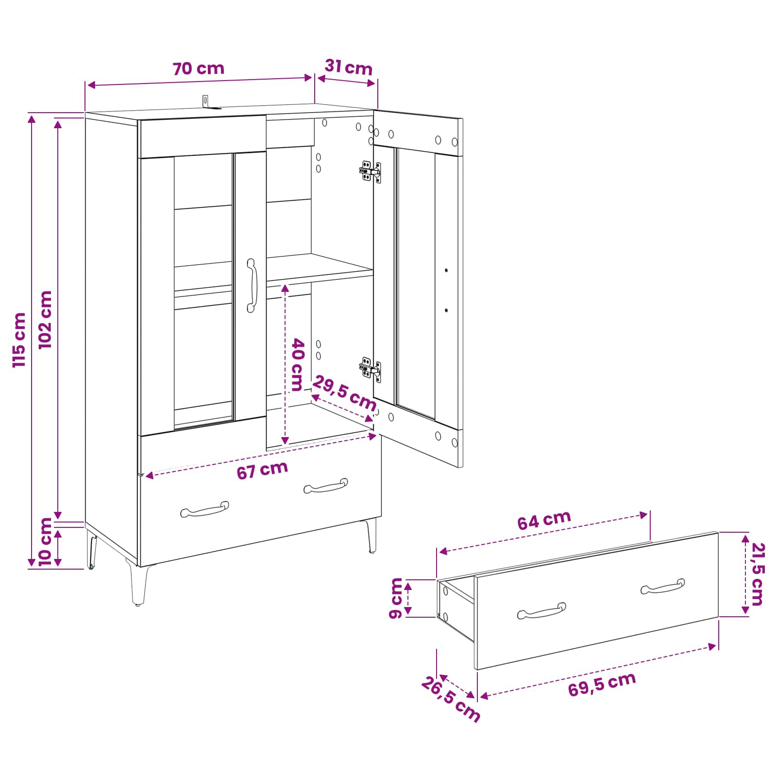Highboard size guide