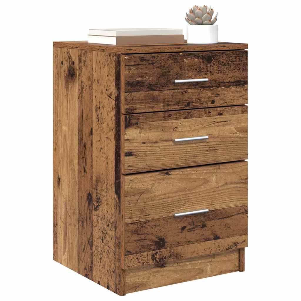 vidaXL Nachtkastje met lade Oud hout 40 x 40 x 63 cm Bewerkt hout