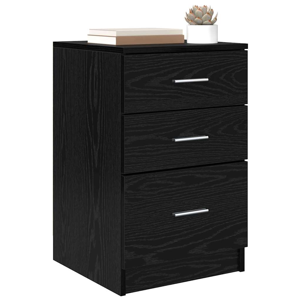 vidaXL Nachtkastje met lade Zwart eiken 40 x 40 x 63 cm Bewerkt hout