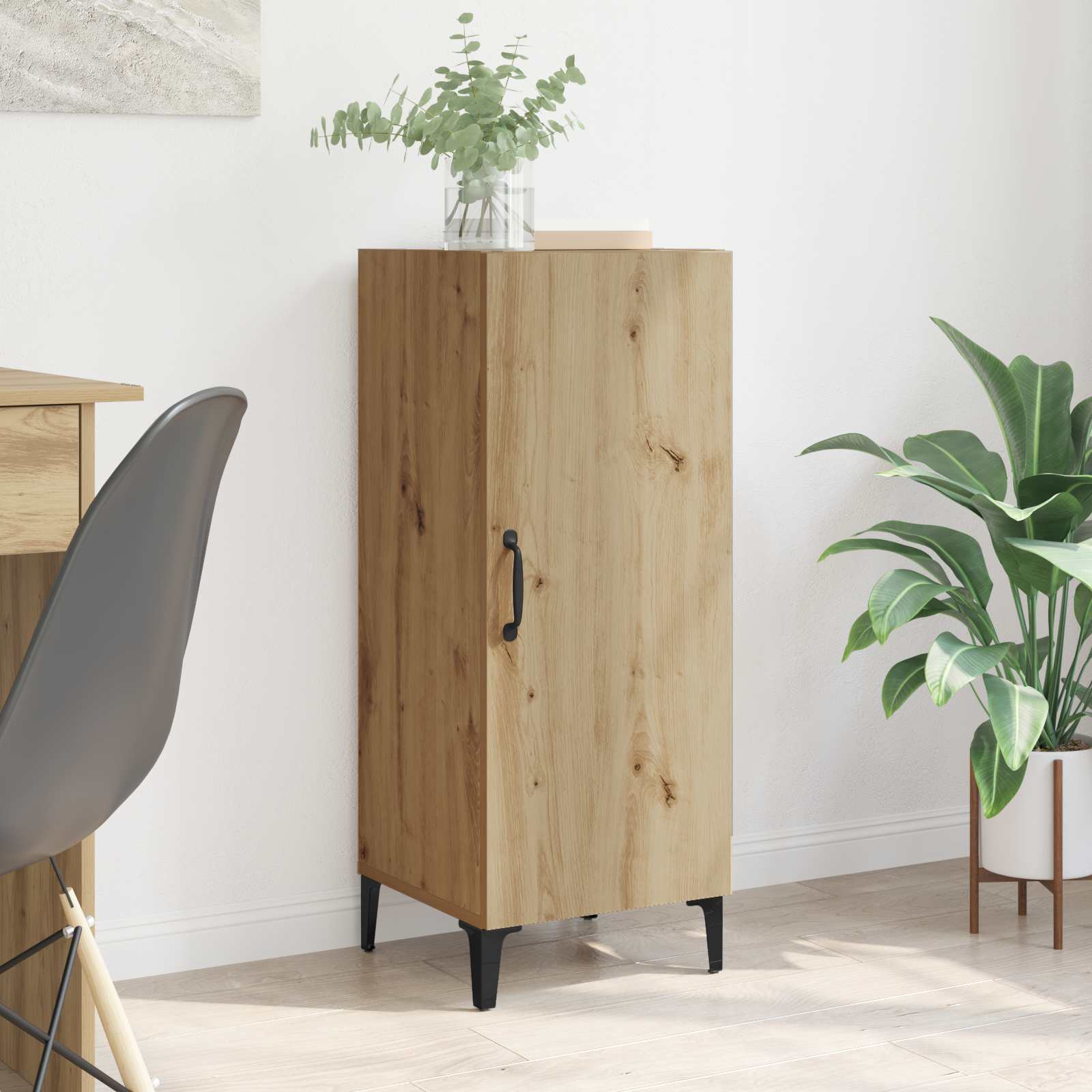 vidaXL Bufet Stejar Artizanal 34,5 x 34 x 90 cm Lemn compozit