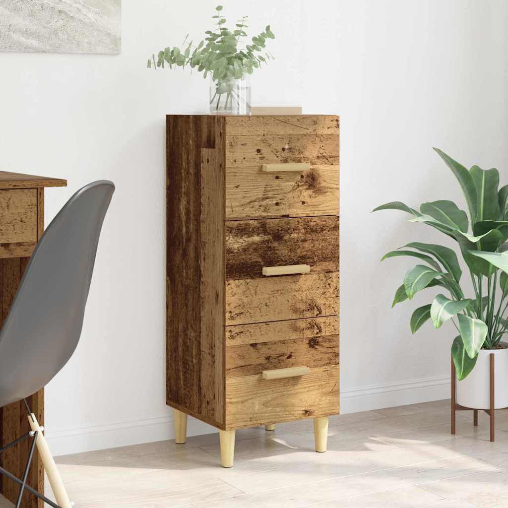 vidaXL Bufet cu sertar Lemn vechi 34.5 x 34 x 90 cm Lemn compozit