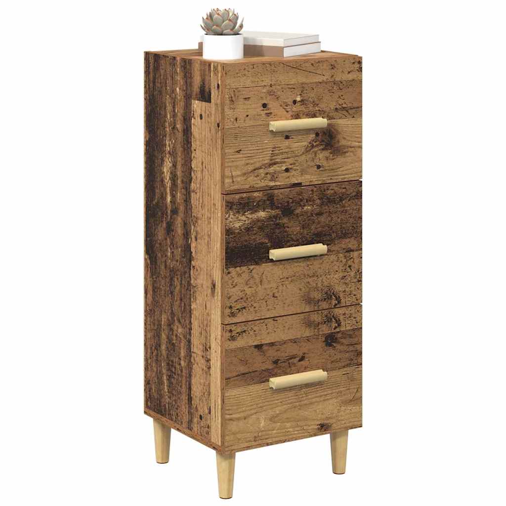 vidaXL Dressoir met lade Oud hout 34.5 x 34 x 90 cm Bewerkt hout