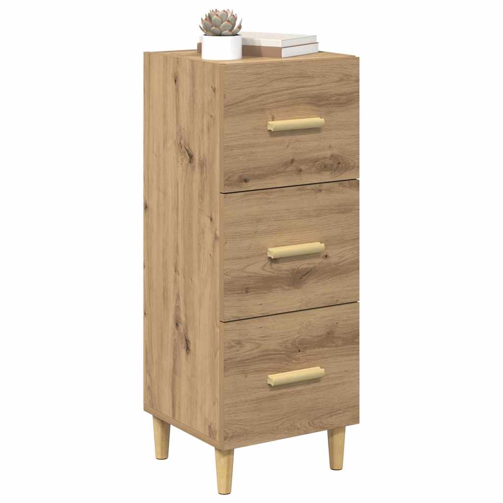 vidaXL Dressoir artisanaal eikenkleurig 34.5 x 34 x 90 cm Bewerkt hout