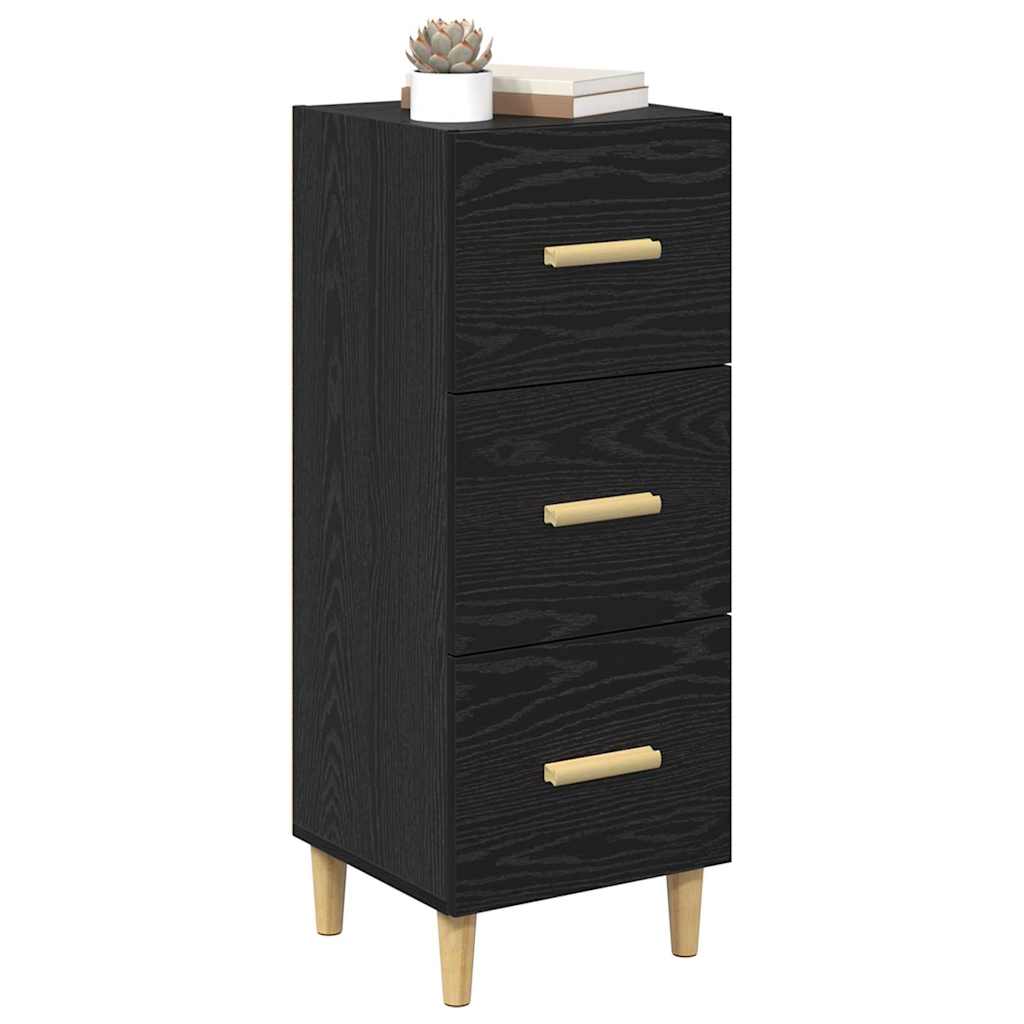 vidaXL Dressoir met lade Zwart eiken 34.5 x 34 x 90 cm Bewerkt hout
