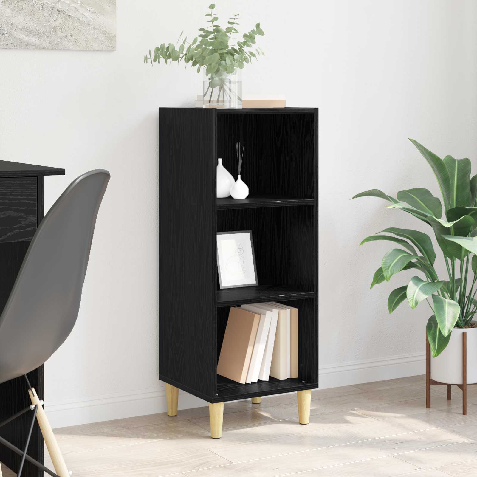 vidaXL Bufet Stejar Negru 34,5 x 32,5 x 90 cm Lemn compozit