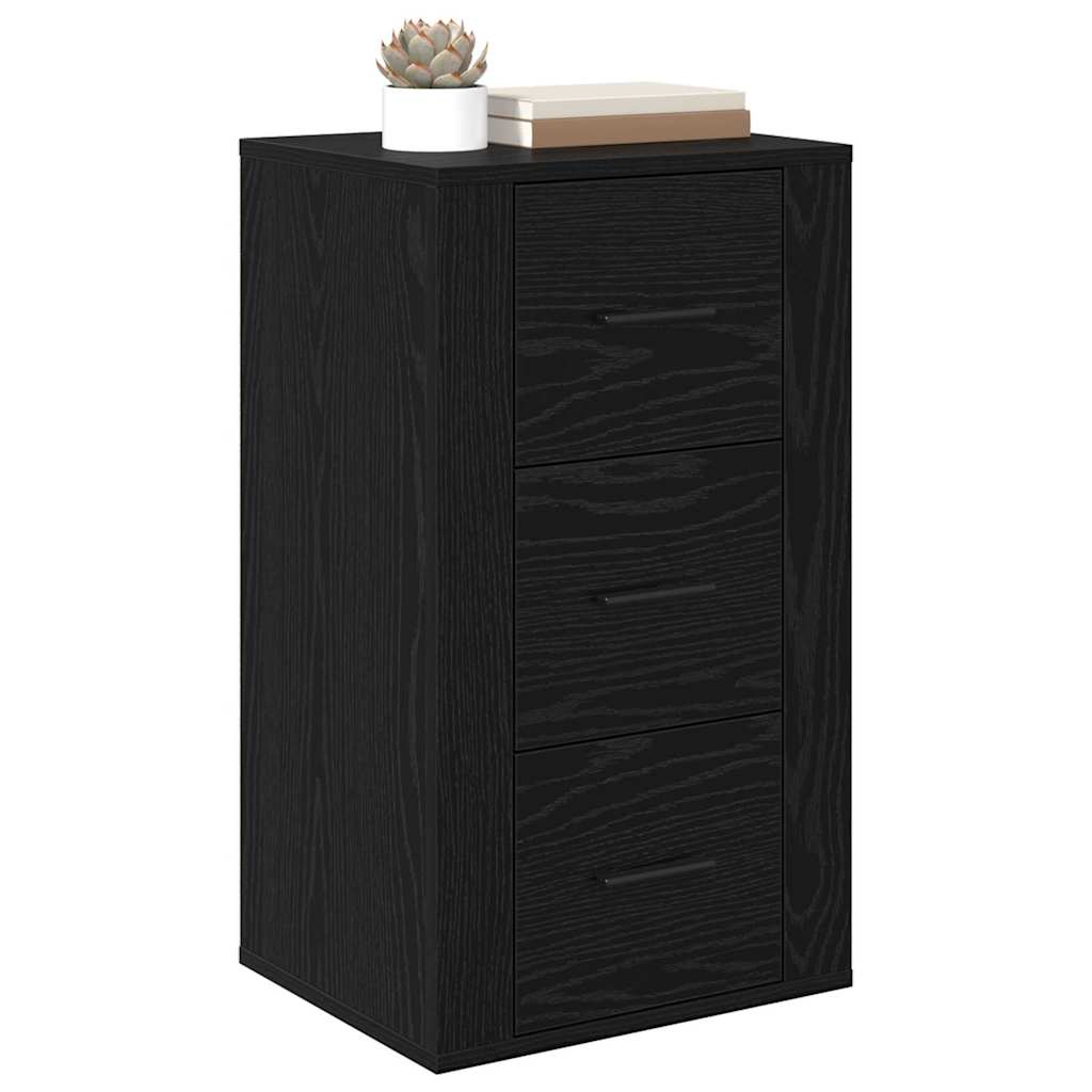 vidaXL Dressoir met lade Zwart eiken 40 x 33 x 70 cm Bewerkt hout