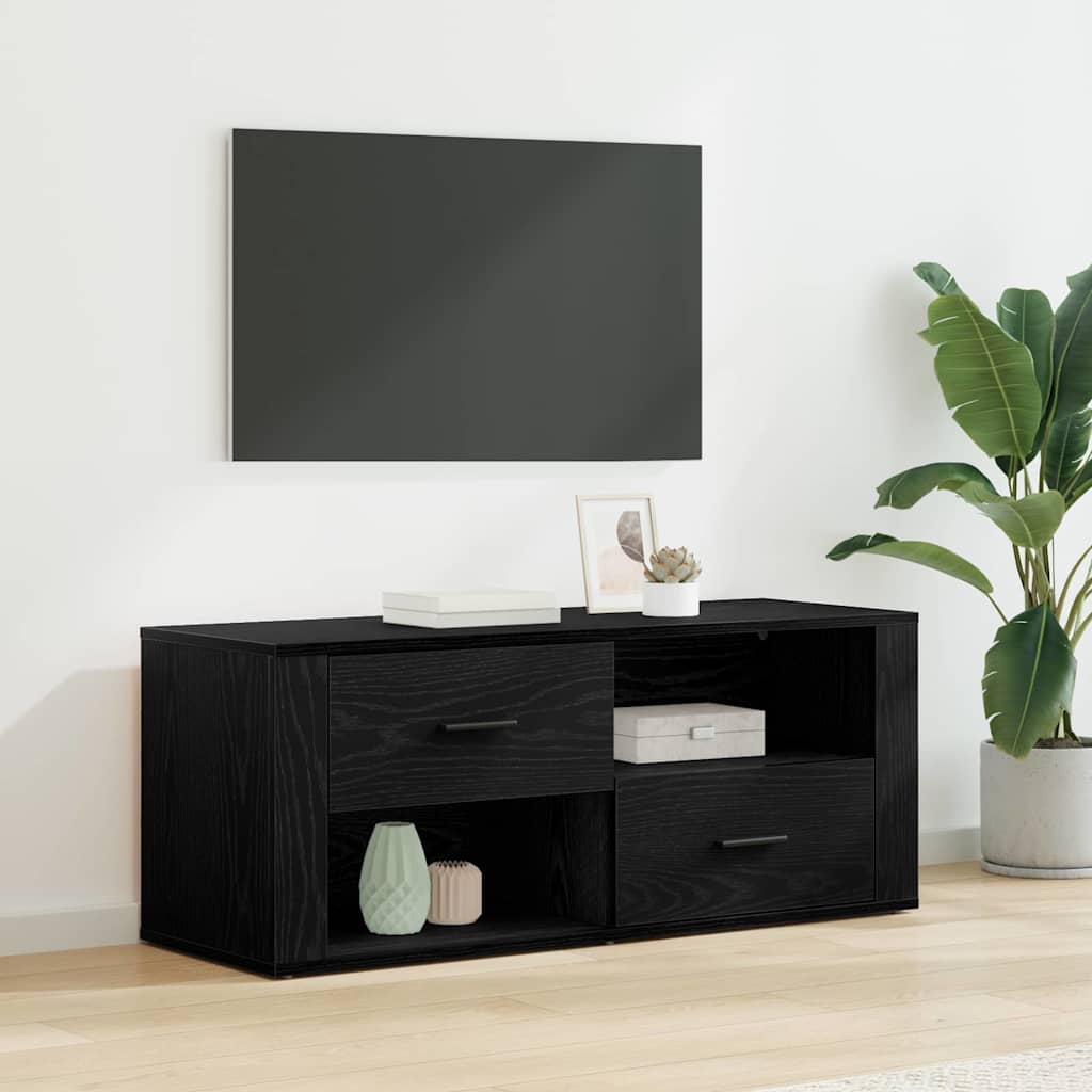 vidaXL Cabinet TV Stejar Negru 100 x 35 x 40 cm Lemn compozit