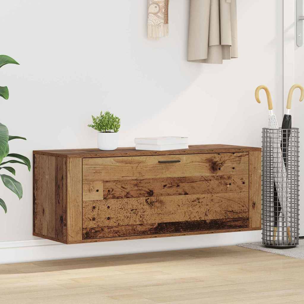 vidaXL Dulap pentru pantofi Lemn vechi 100 x 35 x 38 cm Lemn compozit