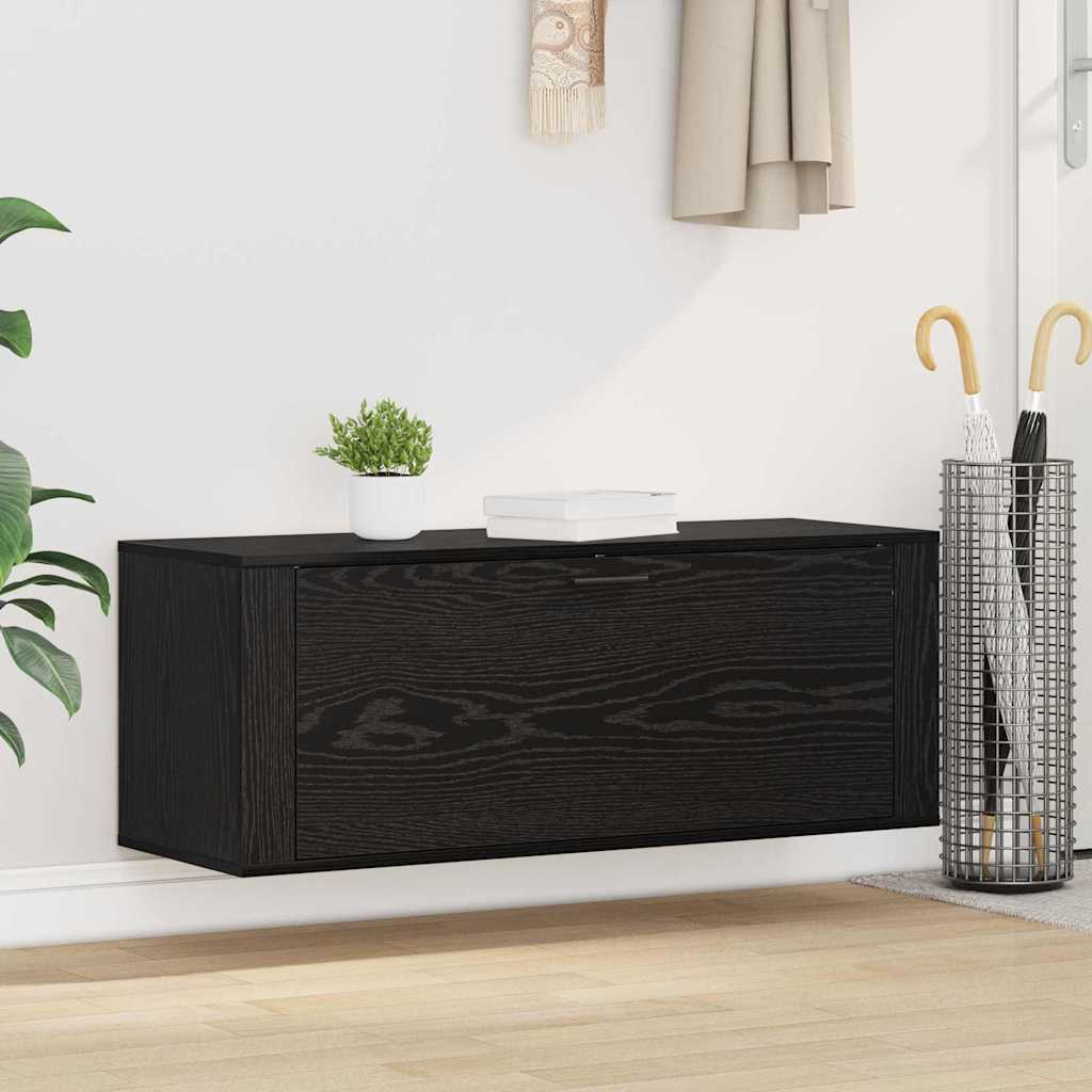 vidaXL Dulap pentru pantofi cu raft Stejar negru 100 x 35 x 38 cm