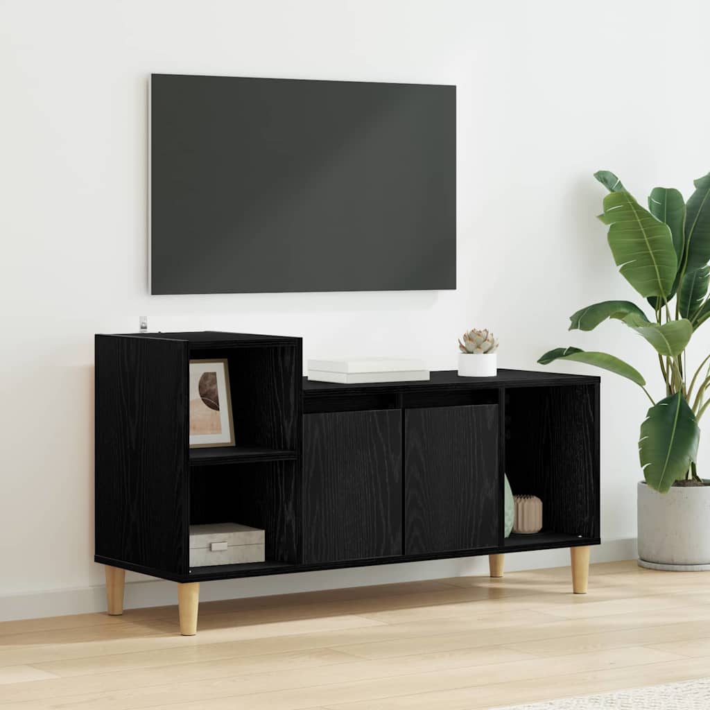 vidaXL Cabinet TV Stejar Negru 100 x 35 x 55 cm Lemn compozit
