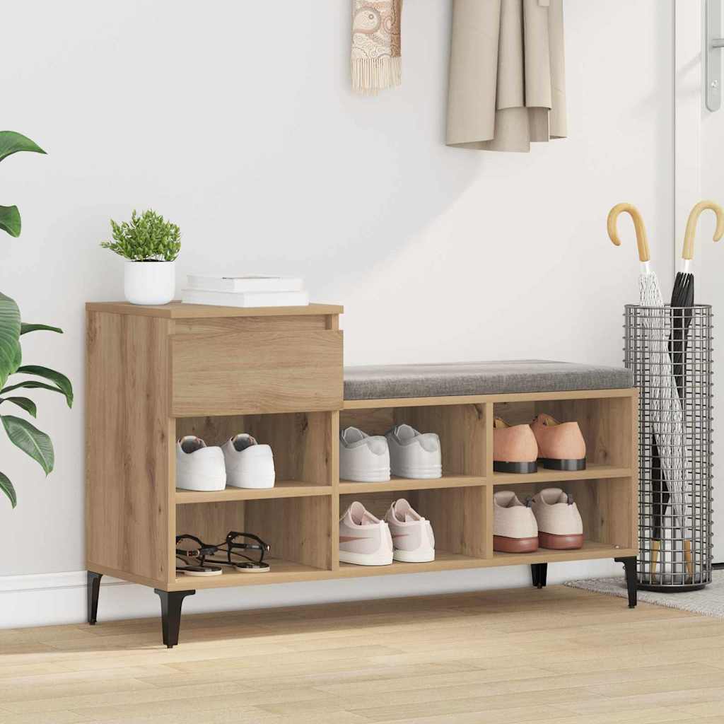 vidaXL Dulap pentru pantofi cu raft stejar artizanal 102 x 36 x 60 cm