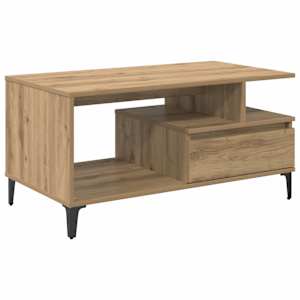 Konferenční stolek se zásuvkou Artisanový dub 90 x 49 x 45 cm - obrázek 2