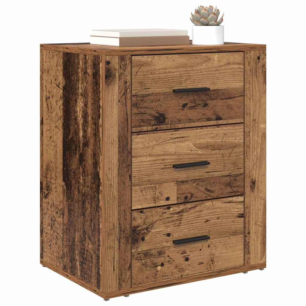 vidaXL Nachtkastje met lade Oud hout 50 x 36 x 60 cm Bewerkt hout