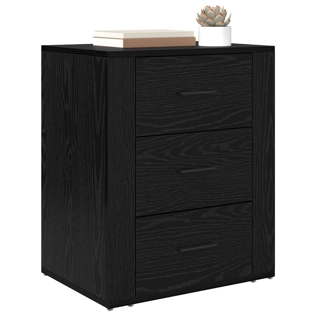 vidaXL Nachtkastje met lade Zwart eiken 50 x 36 x 60 cm Bewerkt hout