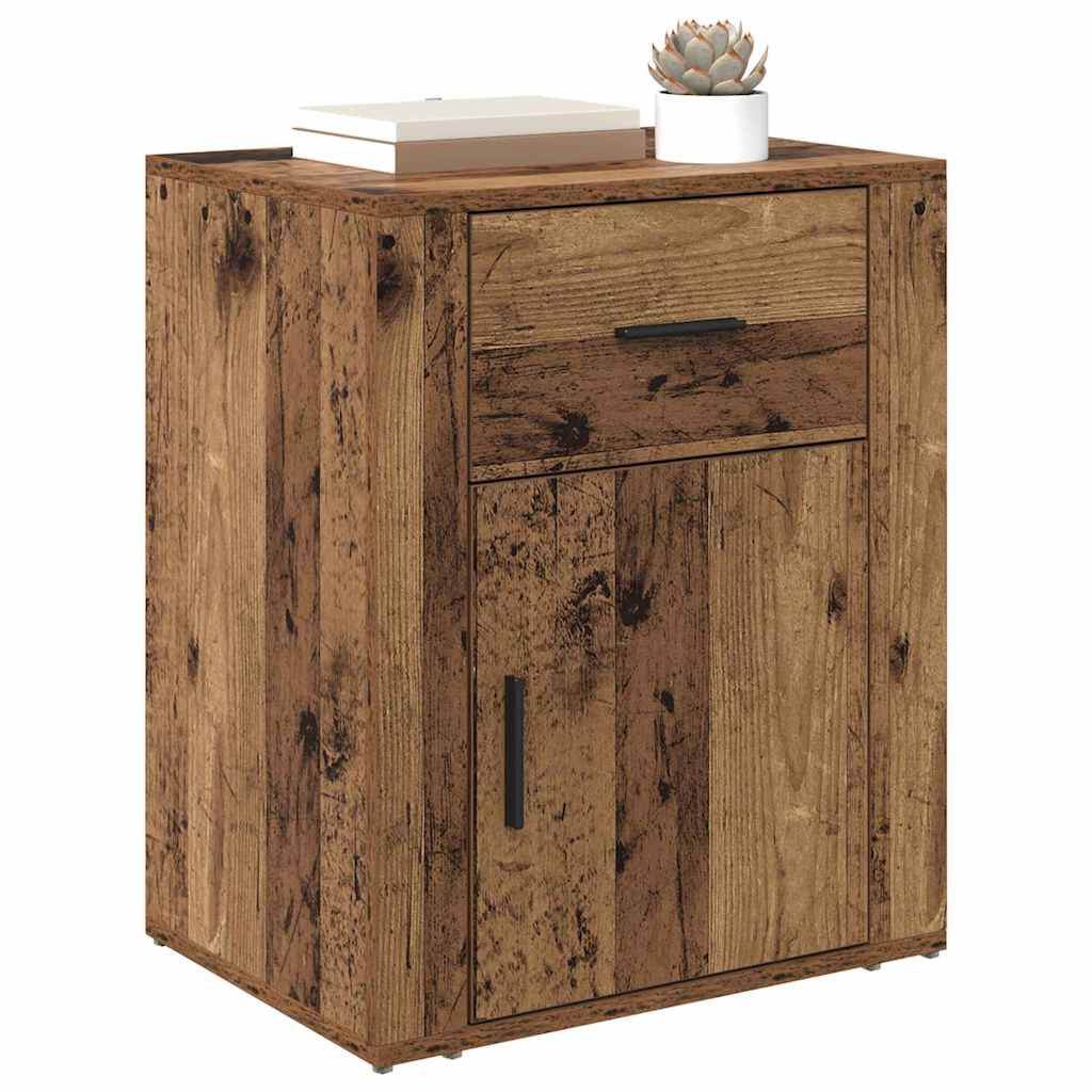 vidaXL Nachtkastje met lade Oud hout 50 x 36 x 60 cm Bewerkt hout