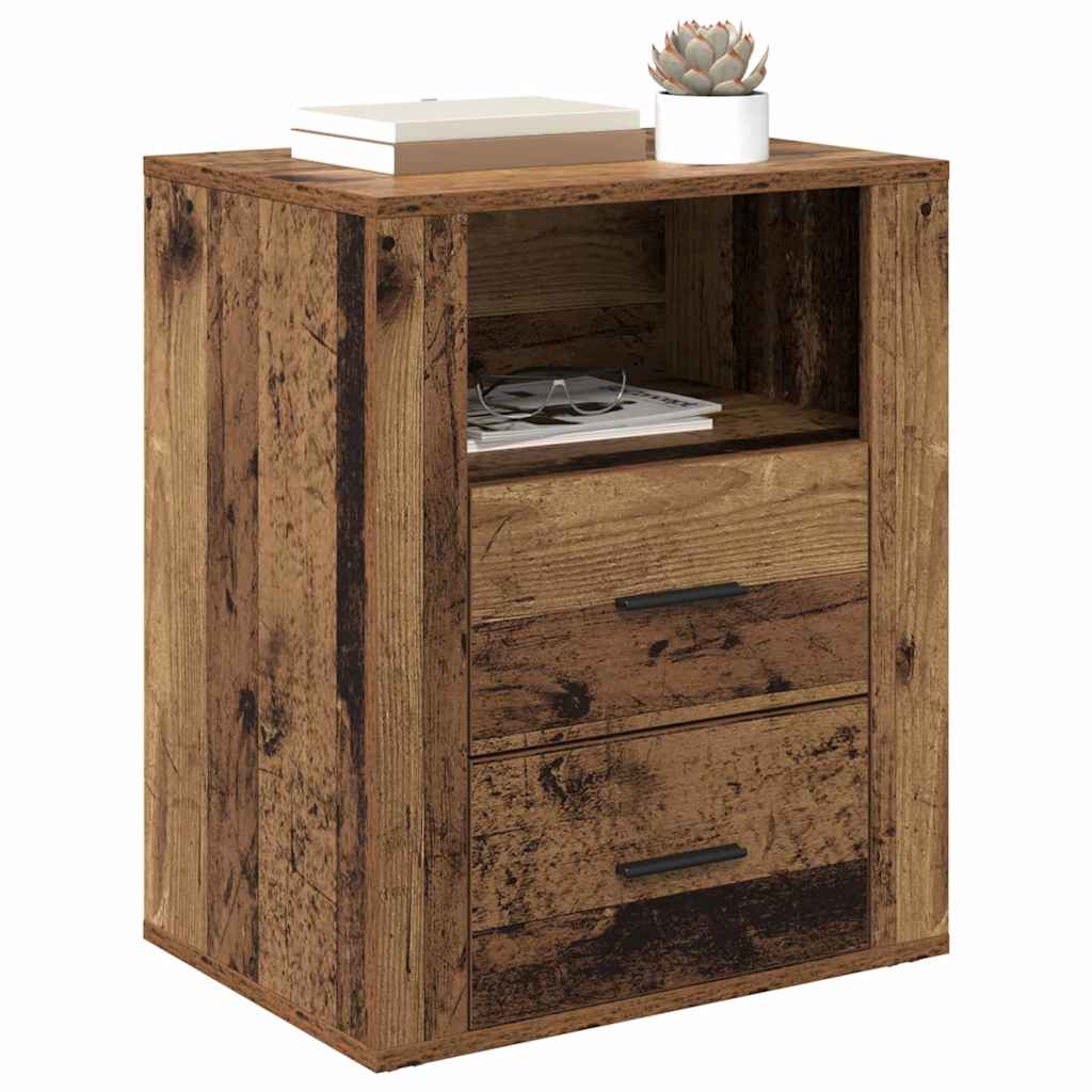 vidaXL Nachtkastje met lade Oud hout 50 x 36 x 60 cm Bewerkt hout