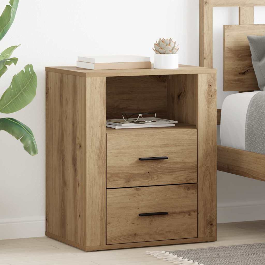vidaXL Dulap de noapte stejar artizanal 50 x 36 x 60 cm Lemn compozit