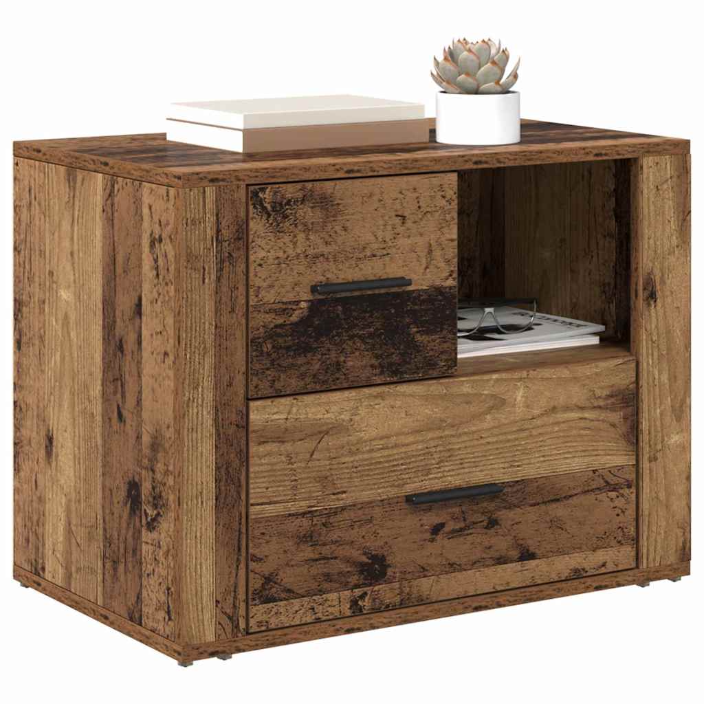 vidaXL Nachtkastje met lade Oud hout 60 x 36 x 45 cm Bewerkt hout