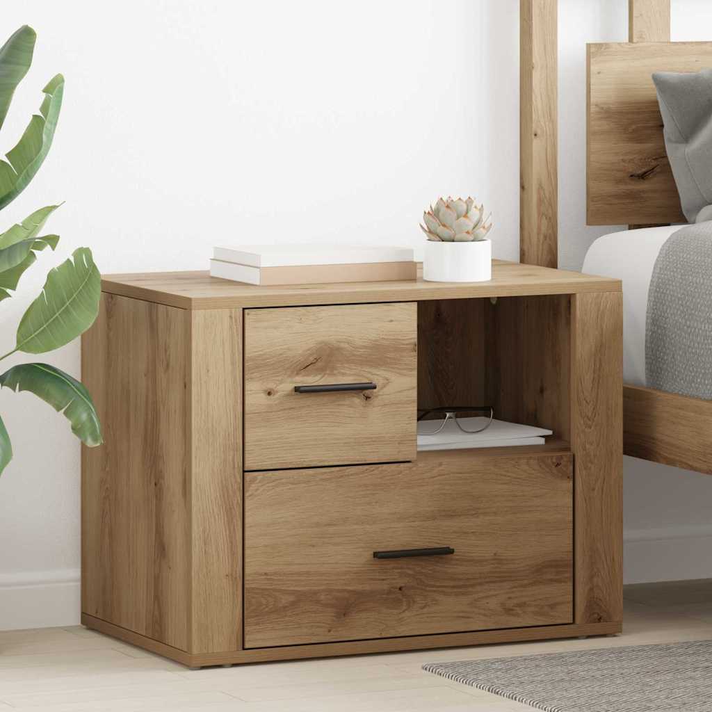 vidaXL Dulap de noapte stejar artizanal 60 x 36 x 45 cm Lemn compozit