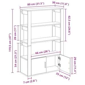 Servírovací skříň dub artisan 30 x 80 x 119,5 cm - obrázek 13