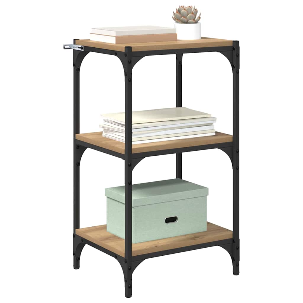vidaXL Boekenkast artisanaal eikenkleurig 40 x 33 x 71 cm Bewerkt hout