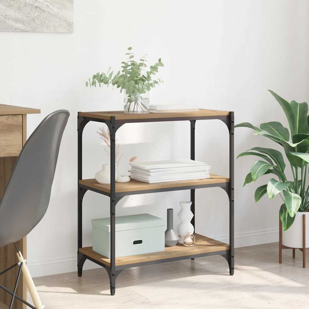 vidaXL Dulap pentru cărți stejar artizanal 60 x 33 x 71 cm